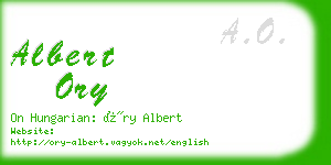 albert ory business card